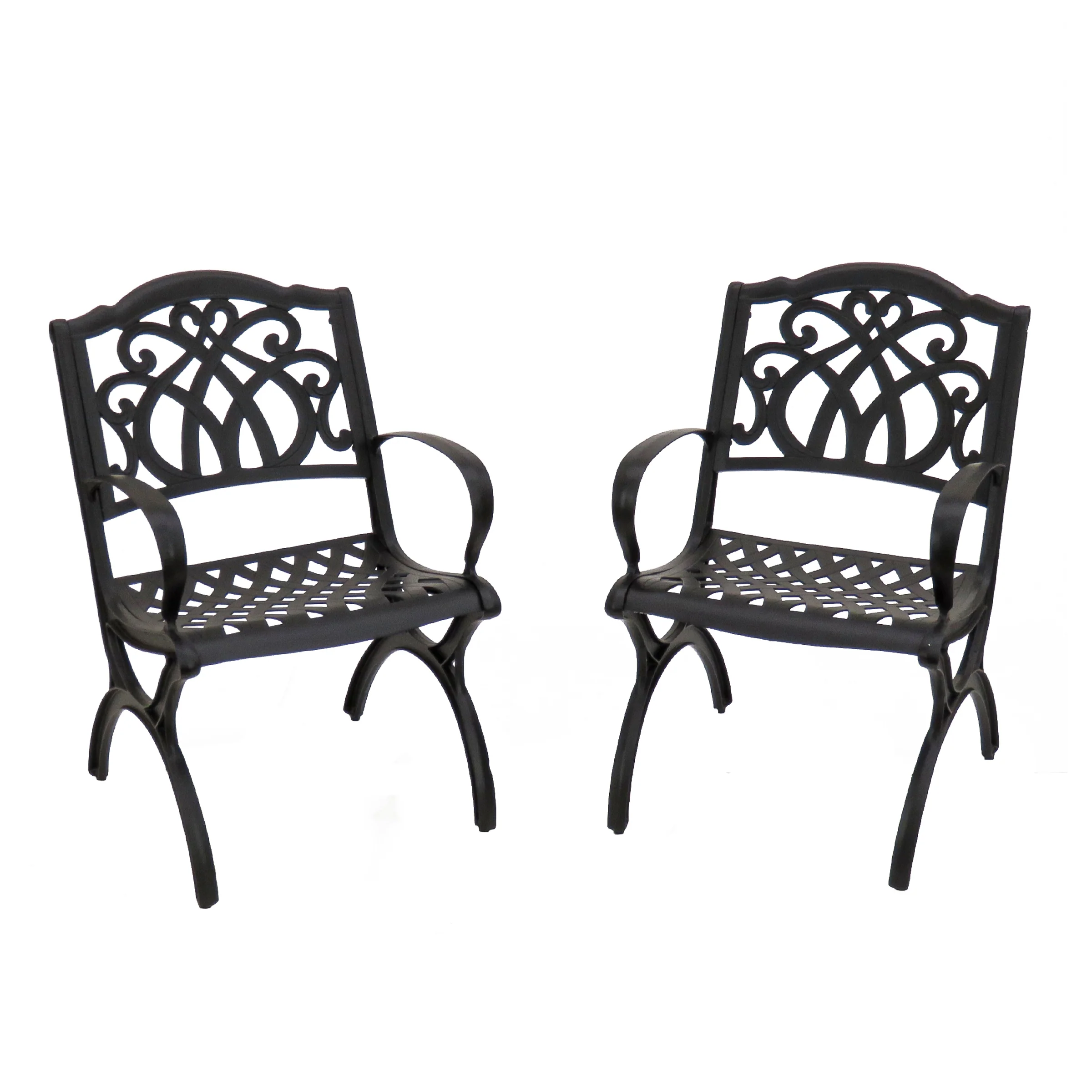 24x26x36 in. Leeds Aluminum Circle All Weather Chairs, Set of 2, Leeds Collection