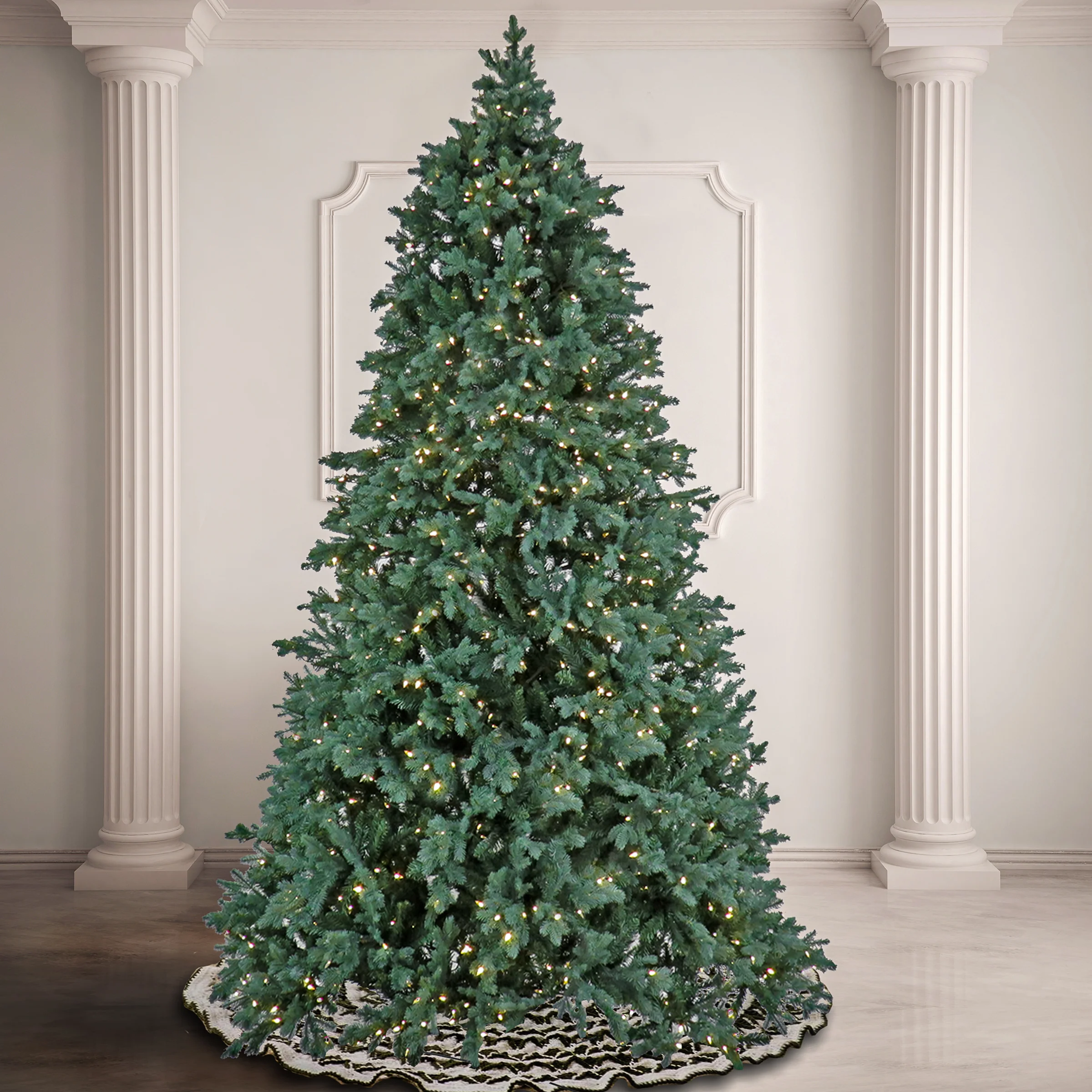 9ft. Pre-Lit Wellesley Fir Hinged Tree with PowerConnect Dual Color LED Lights - Image 2
