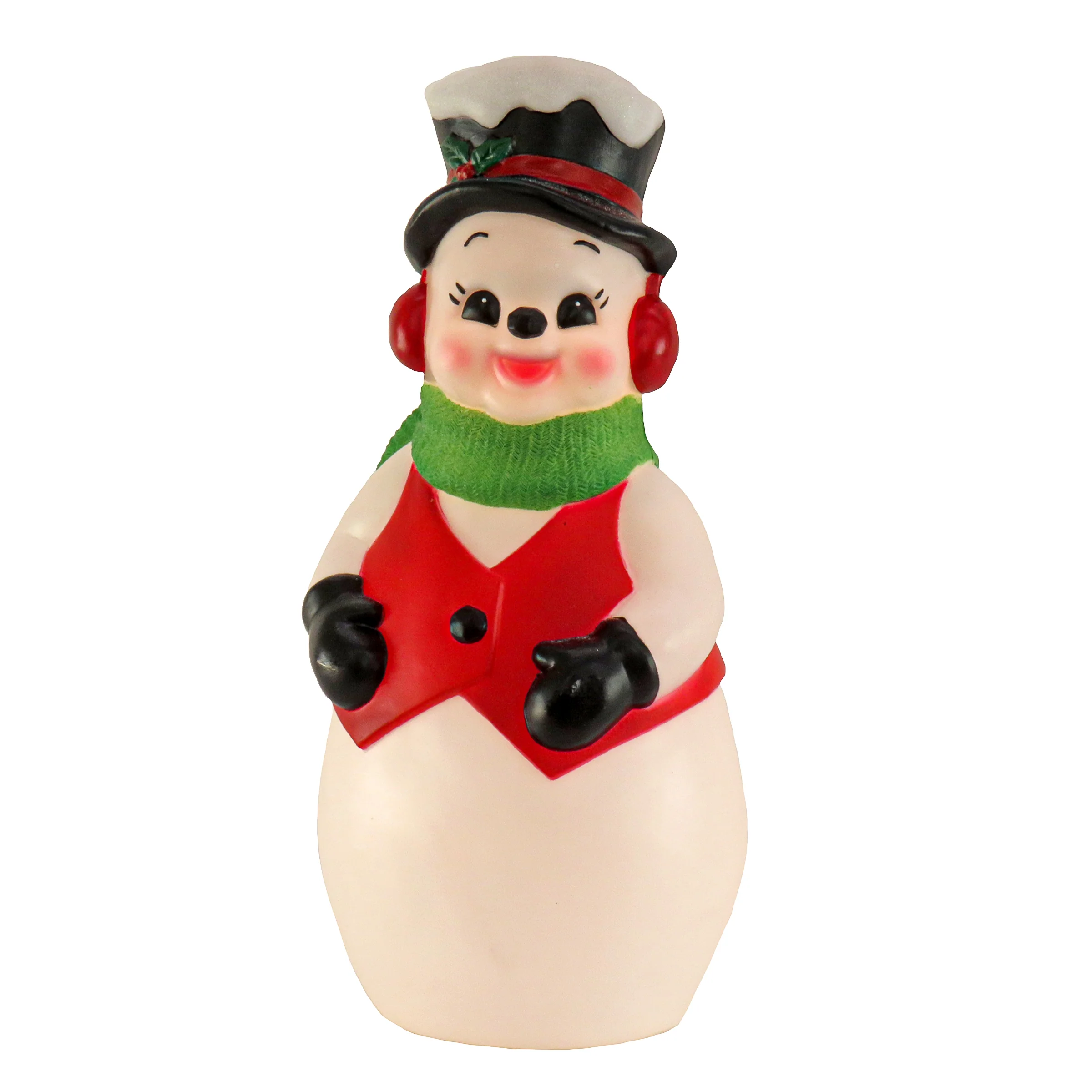 24 in. Pre Lit Classic Snowman Decoration with Warm White LED Lights