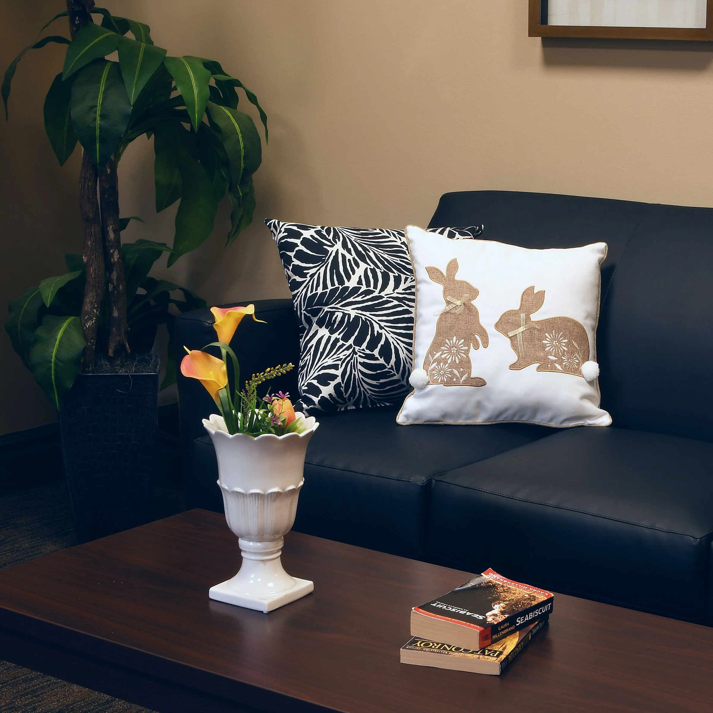 16 in. Two Easter Bunnies Decorative Pillow - Image 2