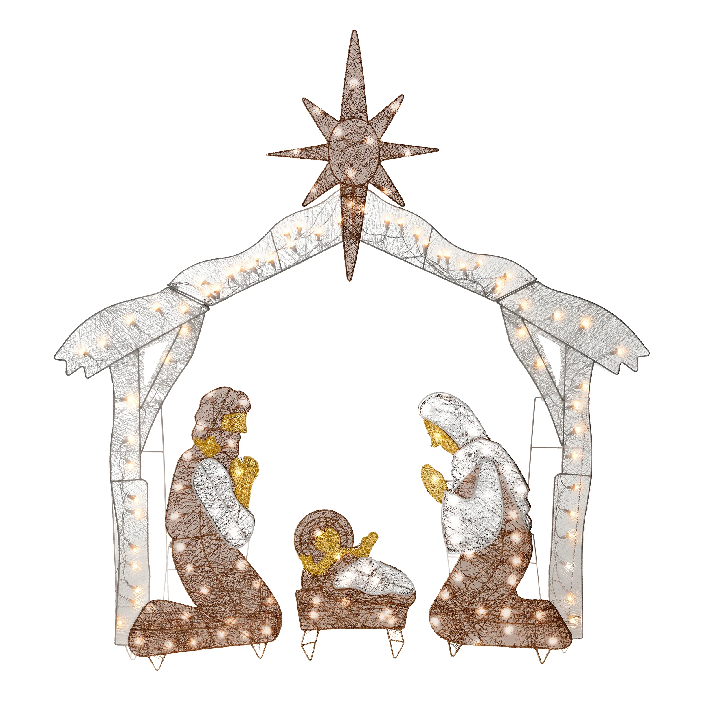55 in. Crystal Splendor Prelit Nativity Set, Plug-In