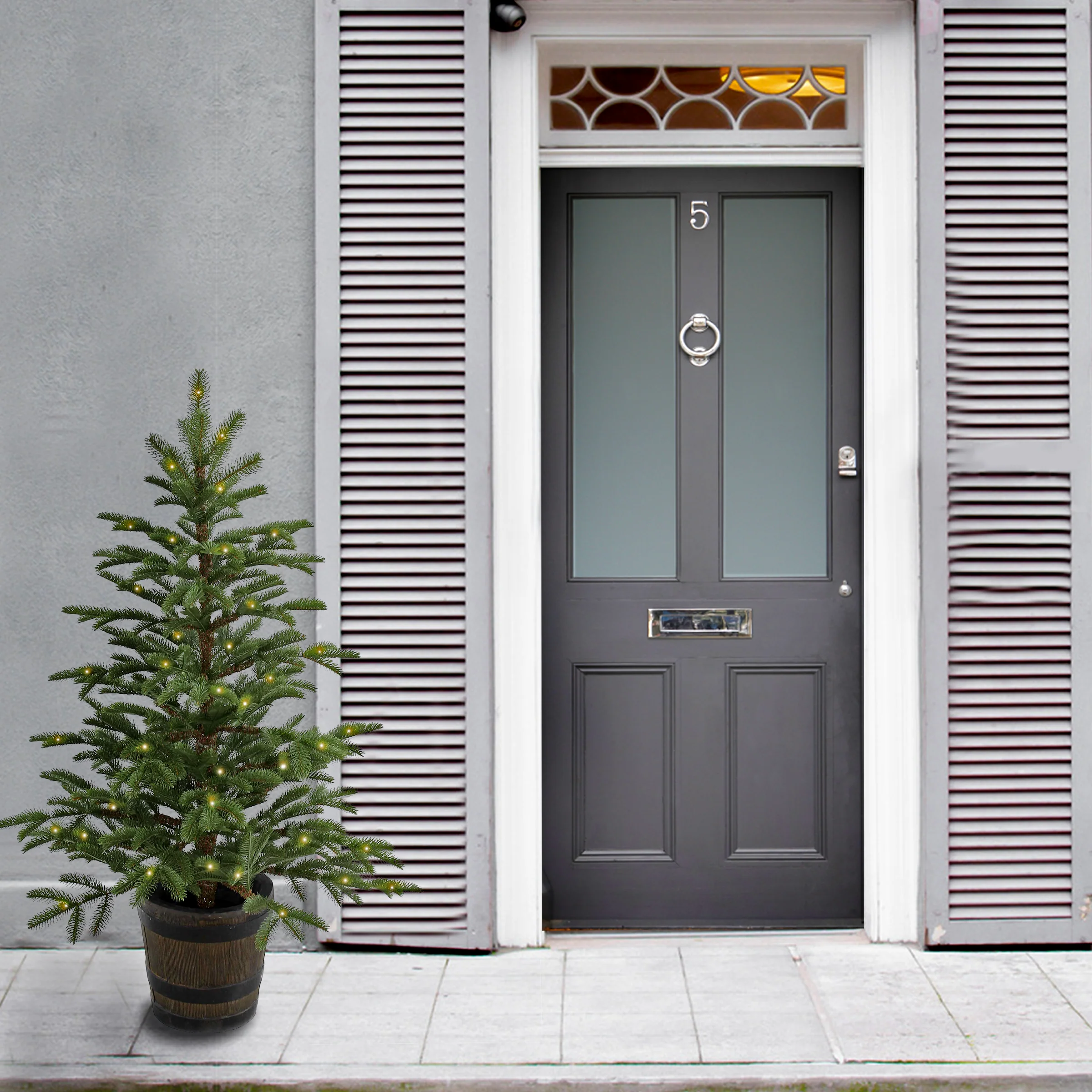 4 ft. Norwegian Spruce Entrance Tree with Clear Lights, Plug-In - Image 6
