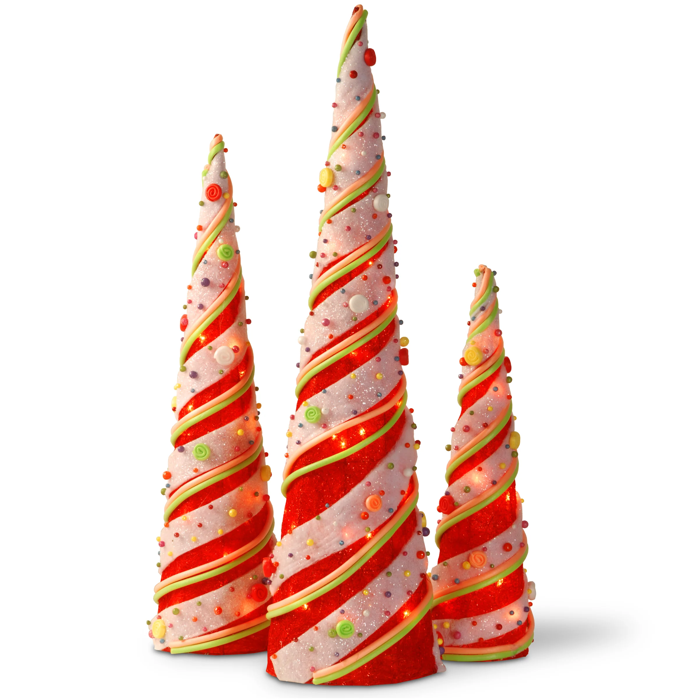 Pre-Lit Sisal Cone Assortment
