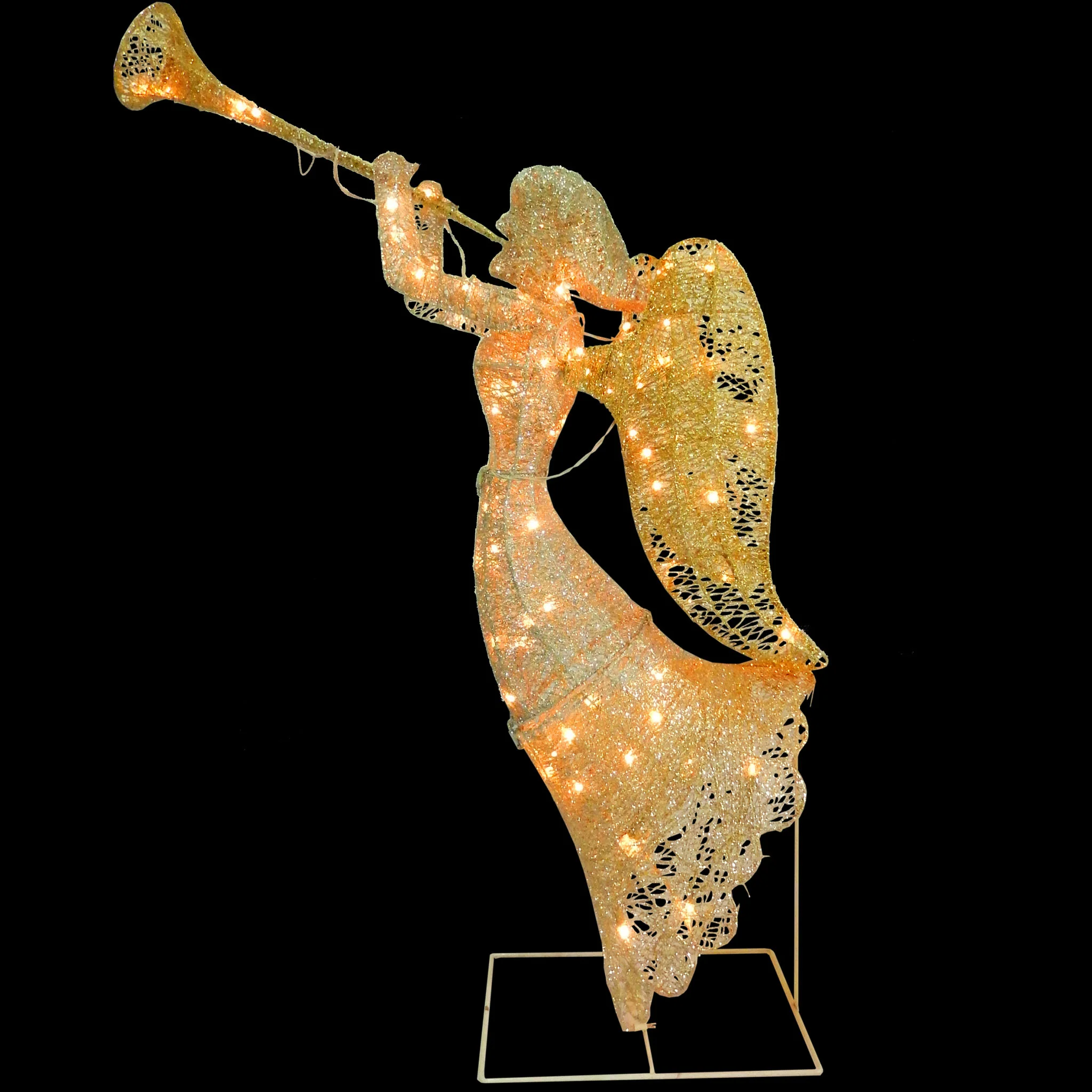 48 in. Silver Angel Decor with White LED Lights, Plug-In - Image 6