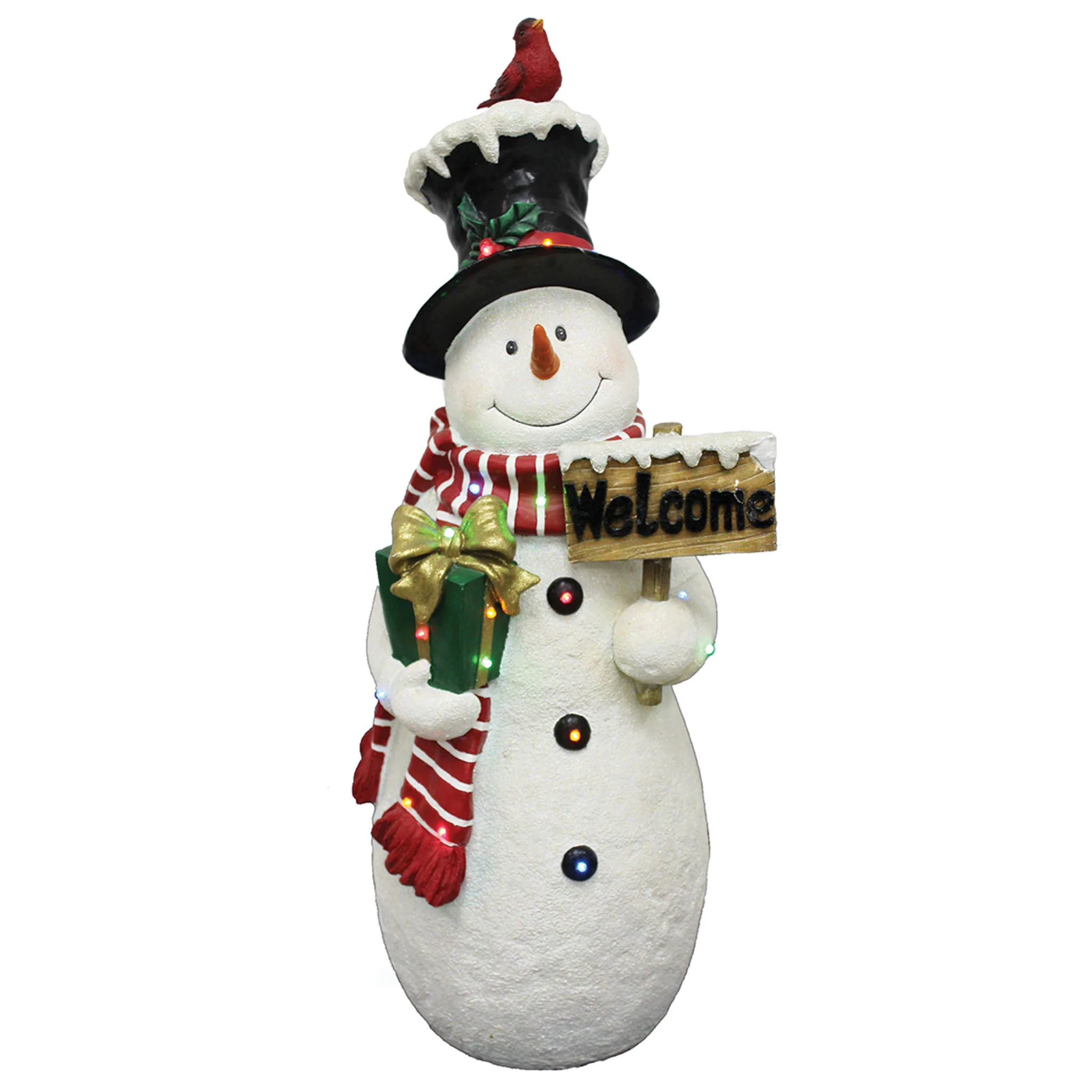 28 in. Pre-Lit Snowman Decoration