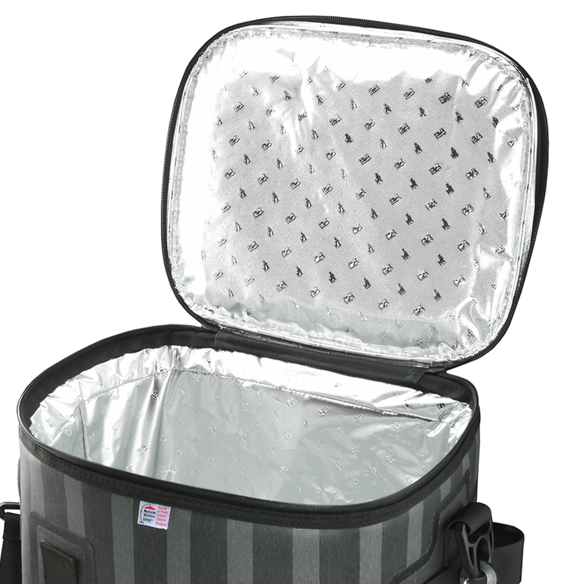 15 in. Easy Tote Soft Cooler Gray Striped - Image 2