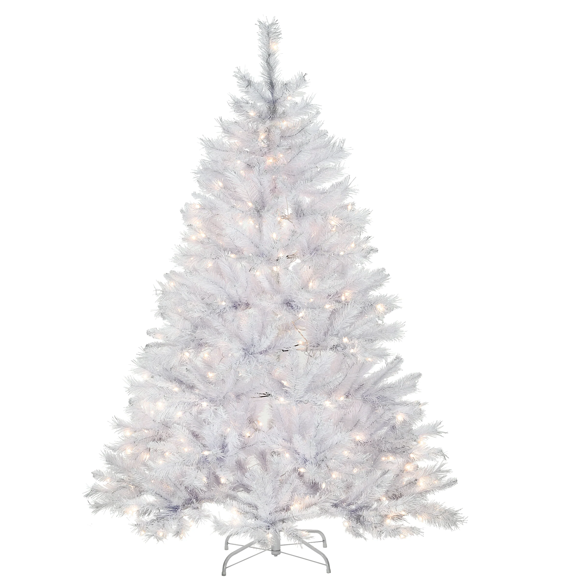 6 ft. Pre-Lit Winchester Pine White Tree with Clear Lights, Plug-In
